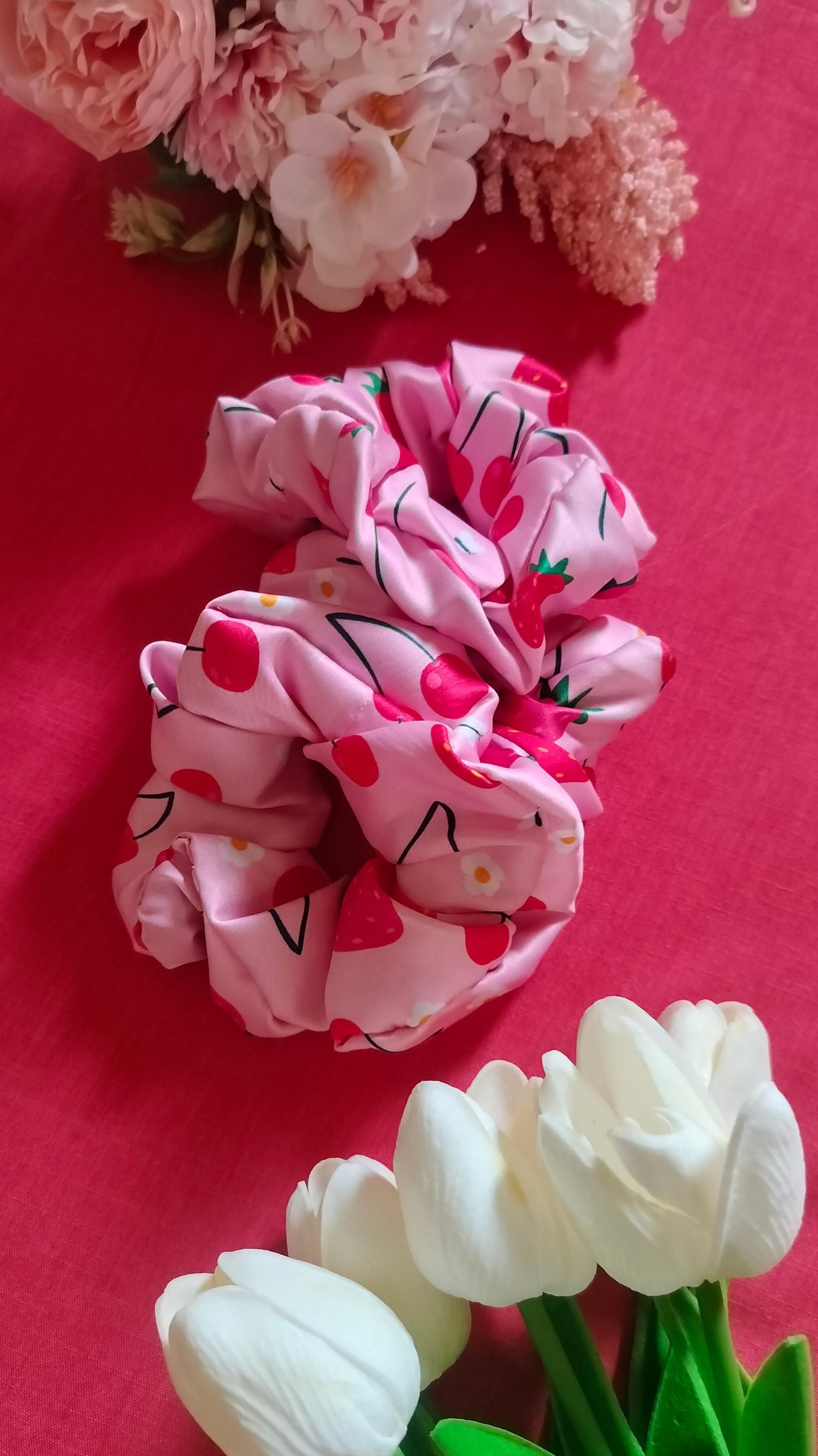 Cherry Strawberry Scrunchie