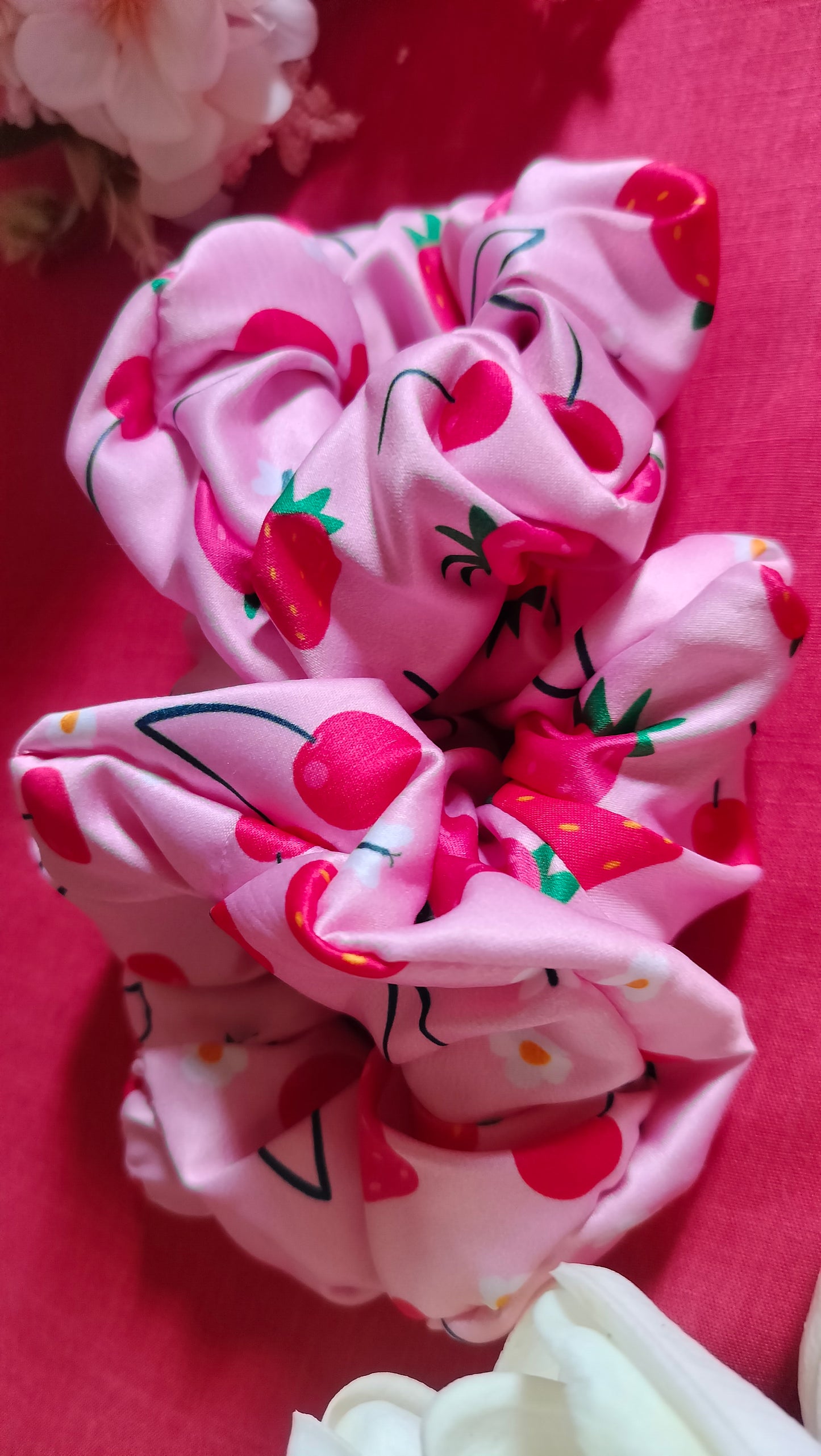 Cherry Strawberry Scrunchie