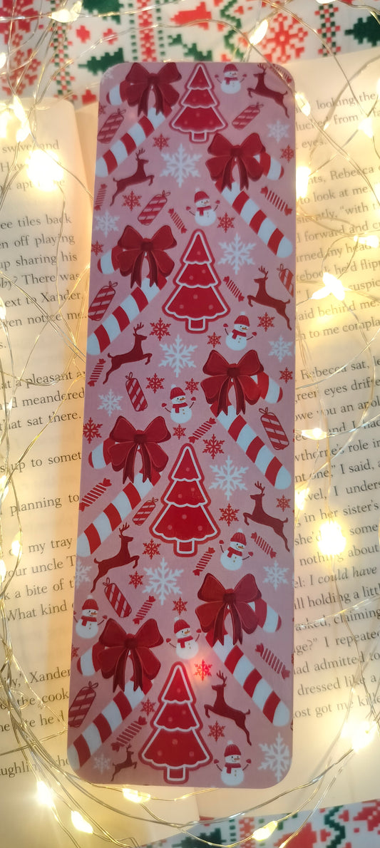 [2set] Coquette Red Christmas Bookmark